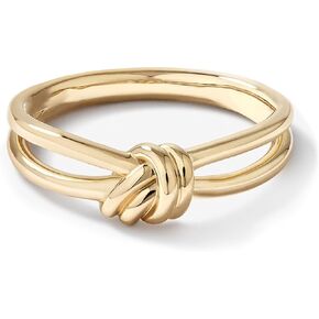 14K Gold Rings for Women Non Tarnish Gold Plated Waterproof Knot Promise Rings Simple Fashion Jewelry Friendship Gifts for Her Size5-10