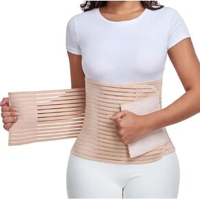 Postpartum & Post Surgery Abdominal Binder. Postpartum Belly Band Support Recovery after C-Section,M Ivory