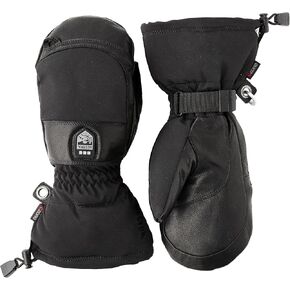Hestra Unisex Heater Gauntlet Mitt, Waterproof, Leather Electric Warming Alpine Ski Mittens for Men & Women