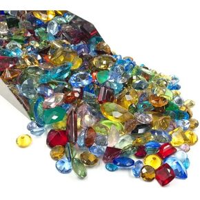 DAMRU™ Glass Faceted Mixed Loose Gemstone,Birthstones, Multi Color Mix Stones, Stones Lot Gemstones