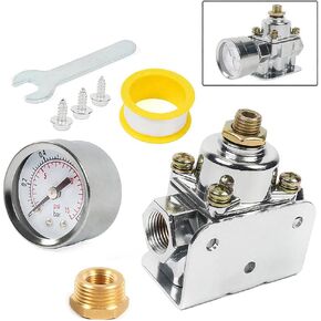 ترقية منظم ضغط الوقود القابل للتعديل مع المقياس ، 1-4 PSI ، 3/8in npt ، 12-804