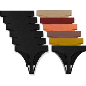 سراويل ثونغ للسيدات الباهتة غير الملحومة لا تظهر ملابس داخلية 12Pack (B6 KPY XL)