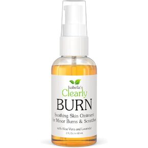 Isabella's Clearly Burn Soothing Aloe Vera Ointment for Skin Burns, Scalds, Cuts, Scrapes, Wounds, Sunburn Relief with Olive Oil and Lavender | Fast Acting Natural Remedy Made in USA