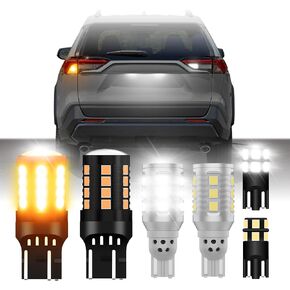 USR Amber Turn Signal & White Reverse Backup & White License Plate LED Bulbs Canbus Error Free - 6 Pieces Combo UPGRADE Compatible with 2019-2024 Toyota Rav4 Tail Lights (Fits Factory Tail Lamps)