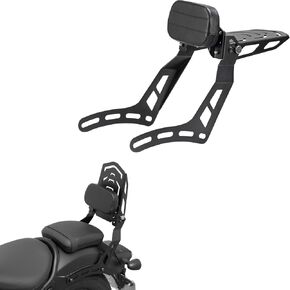 KEMIMOTO Motorcycle Sissy Bar with Luggage Rack Compatible with Rebel CMX 500 300 2017-2024 Passenger Backrest Rear Pad Motorcycle Rear Rack Backrest Bar