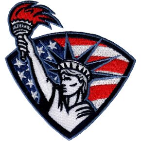 Statue of Liberty Patch Embroidered Iron-On Patriotic American Flag Emblem