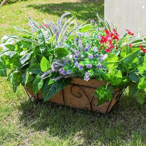 20PCS Artificial Plants for Outdoor Decor Realistic Faux Greenery & Flowers Fake Plastic Leaves with Stems UV Resistant Outside Bushes for Garden Patio and Porch
