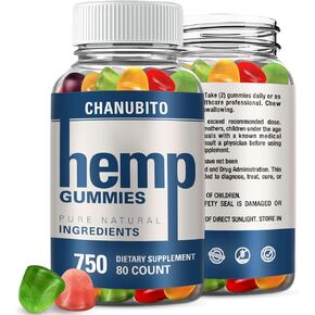 Hemp Gummies 100% Natural Organic Hemp Supplement for Pain Sleep Anxiety - High Potency Pure Hemp Oil Extract Edibles Gummy 1 Pack, Vegan, Non-GMO