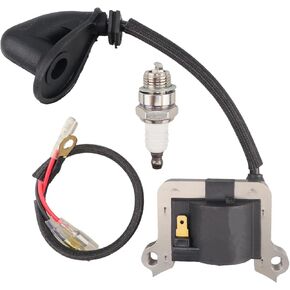 Ignition Coil with Spark Plug for Mitsubishi TL43 TU43 TL50 TL52 Trimmer