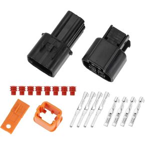 Motoforti Oxygen Sensor Connector Housing Male Female Wire Terminal Connector for Hyundai Plastic Tin-Plated Copper Black Waterproof