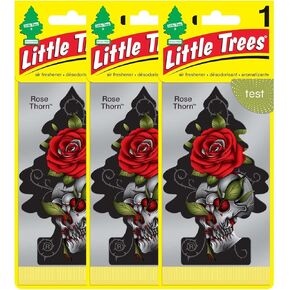 LITTLE TREES Car Air Freshener | Hanging Paper Tree for Home or Car | Rose Thorn | 6 Pack