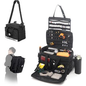 Patrol Bag Law Enforcement, 1680D Police Gear Bag, Car Truck Organizer for Vehicle Passenger Seat with MOLLE System and Cup Holders