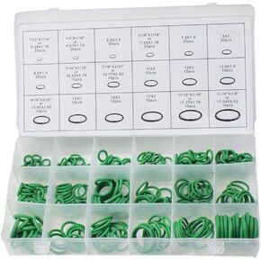 BaiFM 18 Sizes Car Air Conditioning Compressor O Ring Rubber Seals Tool Kit 270pcs Assortment Kit (Green)