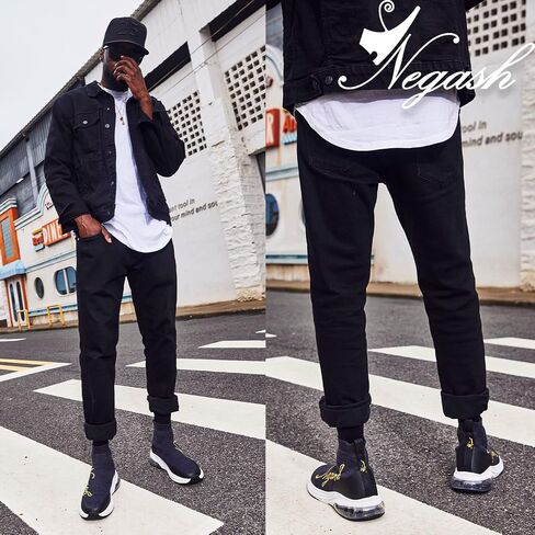Negash Fashion Sneakers for Men Breathable Sock Shoes for Men Casual Slip On Walking Sneakers Lightweight Running Shoes in Kuwait