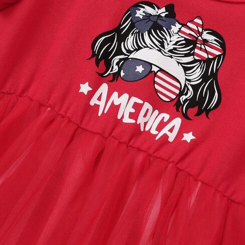 Girls 4th of July Dress Toddler Girl American Flag Dresses Independence Day Outfits Summer Patriotic Clothes in Saudi Arabia