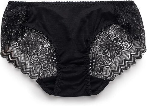 100% Mulberry Silk Underwear, Women's Silk Lace Hipster, Ultra Breathable Sexy Bikini Panties for Women in Saudi Arabia