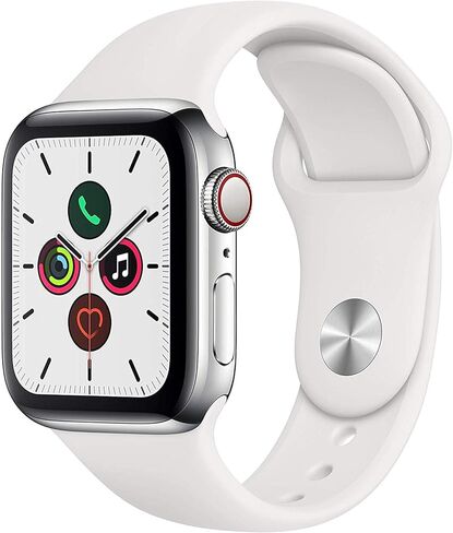 Apple Watch Series 5 (GPS, 40MM) - Gold Aluminum Case with Pink Sand Sport Band (Renewed) in Saudi Arabia