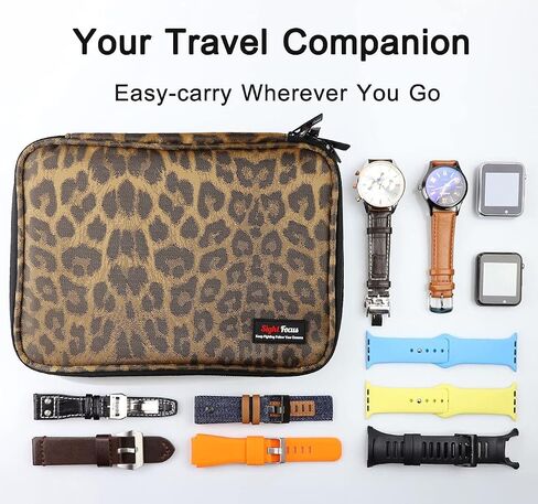 18 Slots Travel Watch Band Storage Strap Organizer for Smart Apple Watch Band Holder Storage Box Case Pouch Double Layer,Electronics Organizer Bag Women Men (Gray) in Saudi Arabia
