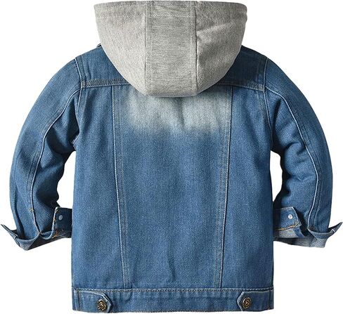 Cromoncent Boys Girls Hooded Denim Jacket Infant Toddler Kids Jean Jacket with Hood in Saudi Arabia