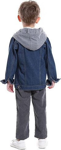 Cromoncent Boys Girls Hooded Denim Jacket Infant Toddler Kids Jean Jacket with Hood in Saudi Arabia