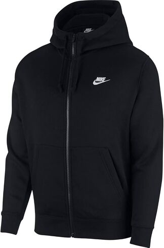 Nike Men's Sportswear Club Fleece Full Zip Hoodie, Fleece Zip-Up Hoodie Men, White/White/Black, XL in Saudi Arabia