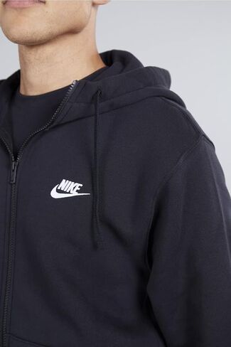 Nike Men's Sportswear Club Fleece Full Zip Hoodie, Fleece Zip-Up Hoodie Men, White/White/Black, XL in Saudi Arabia