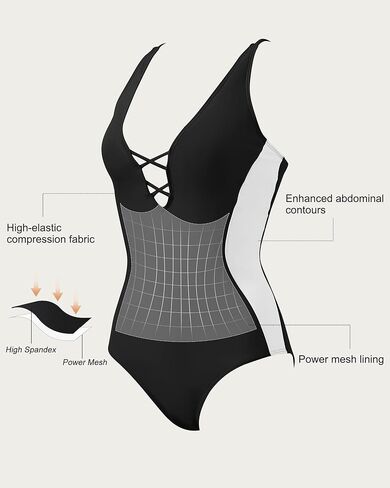 Suuksess Womens One One Contum Control Swimsuit Crisscross Back Back Suits in Kuwait
