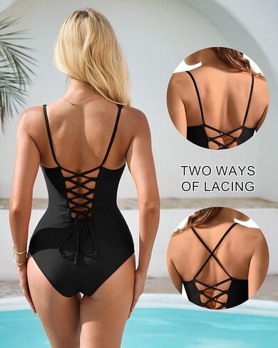 Suuksess Womens One One Contum Control Swimsuit Crisscross Back Back Suits in Kuwait