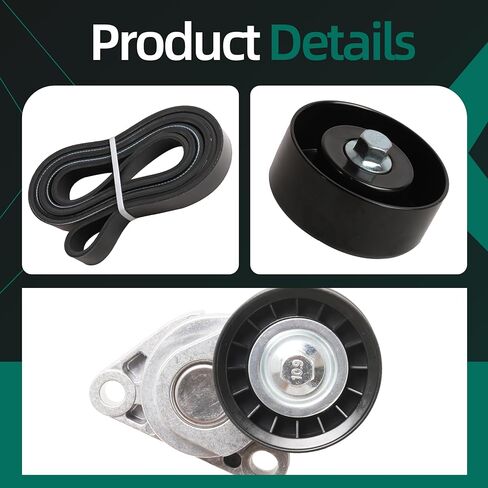 90K-38328D حزام محرك حزام الموتر طقم مكونات ملائمة لشيفروليه كورفيت 2005-2013 ، محرك حزام توتر وكرات العدسة واستبدال حزام السربنتين لـ 38328 12569301 in Kuwait