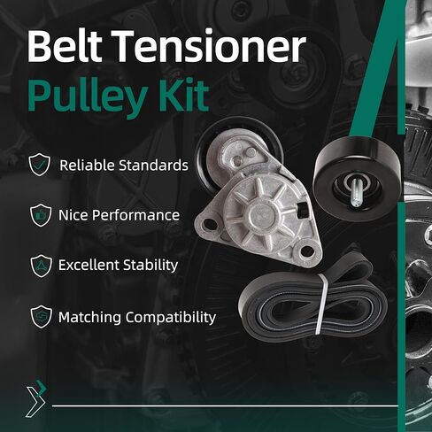 90K-38328D حزام محرك حزام الموتر طقم مكونات ملائمة لشيفروليه كورفيت 2005-2013 ، محرك حزام توتر وكرات العدسة واستبدال حزام السربنتين لـ 38328 12569301 in Kuwait