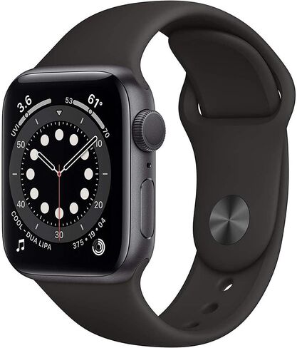 Apple Watch Series 6 (GPS + Cellular, 40mm) - Space Gray Aluminum Case with Black Sport Band (Renewed) in Saudi Arabia