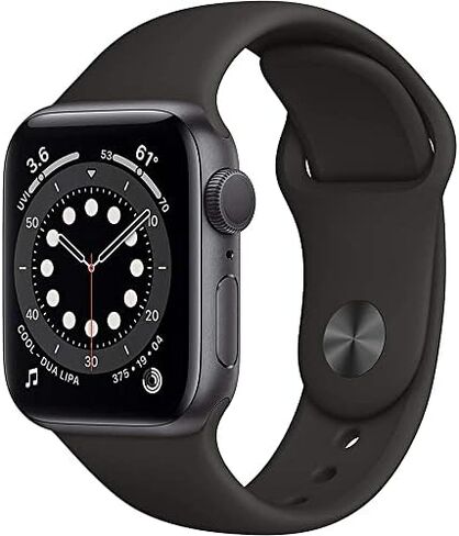 Apple Watch Series 6 (GPS + Cellular, 40mm) - Space Gray Aluminum Case with Black Sport Band (Renewed) in Saudi Arabia