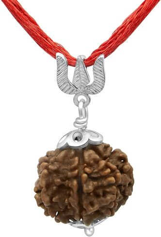 Arihant Gems & Jewels Nepali & Indian Rudraksha Pendant in 925 Sterling Silver – Natural, Certified, Spiritual Beads for Men & Women in Kuwait