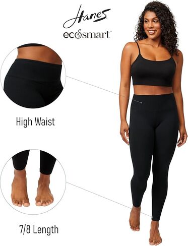 Hanes Women's EcoSmart High Waist Leggings in Saudi Arabia