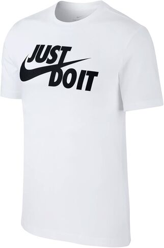 Nike Men's Sportswear Tee Just Do It Swoosh, Black/White, Medium in Saudi Arabia