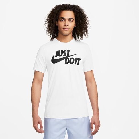 Nike Men's Sportswear Tee Just Do It Swoosh, Black/White, Medium in Saudi Arabia