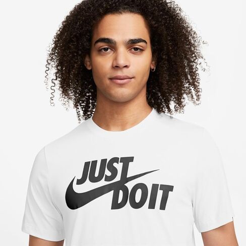 Nike Men's Sportswear Tee Just Do It Swoosh, Black/White, Medium in Saudi Arabia