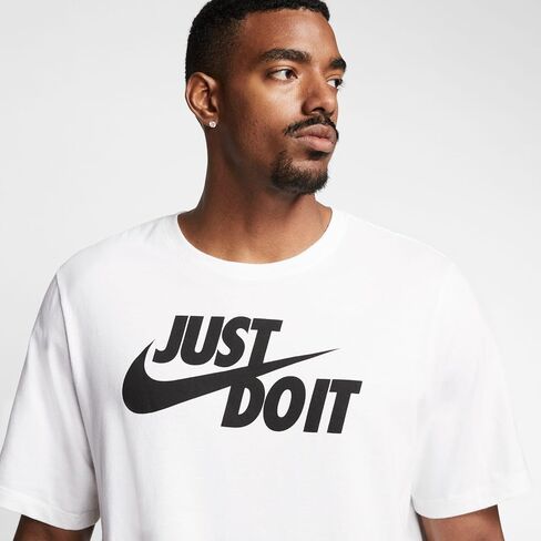 Nike Men's Sportswear Tee Just Do It Swoosh, Black/White, Medium in Saudi Arabia