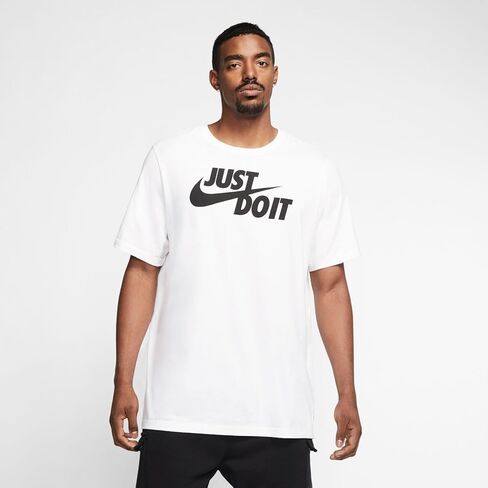 Nike Men's Sportswear Tee Just Do It Swoosh, Black/White, Medium in Saudi Arabia