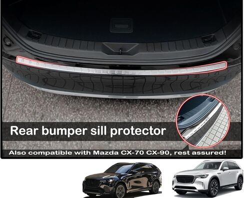 Rear Bumper Protector Guard for Mazda CX-90 CX-70 2024 2025 CX70 CX90, Stainless Steels Chrome Accesories Cover Trunk Door Sill Protection Suitcase Luggage in Saudi Arabia