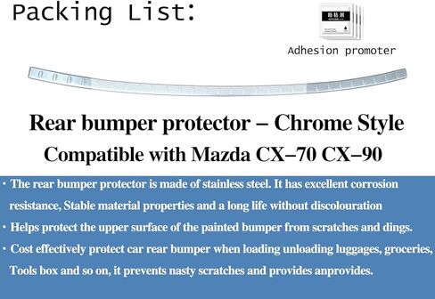 Rear Bumper Protector Guard for Mazda CX-90 CX-70 2024 2025 CX70 CX90, Stainless Steels Chrome Accesories Cover Trunk Door Sill Protection Suitcase Luggage in Saudi Arabia