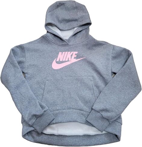 Nike Girls NSW Pullover Hoodie (Large, White/Pinksicle) in Saudi Arabia