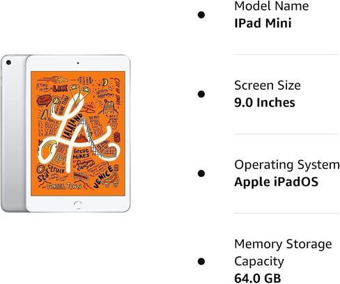 Apple iPad Mini 5thGEneration, Wi-Fi, 64GB - Silver (Renewed) in Saudi Arabia