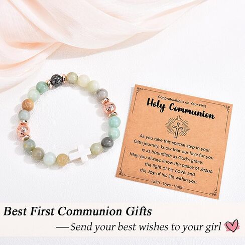 Leyung Christian Gifts for Women, Religious Rosary Cross Bracelet, Easter Basket Stuffers Baptism Confirmation First Holy Communion Christmas Birthday Gifts for Teen Girls in Saudi Arabia