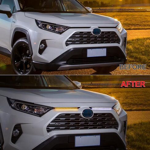 ضوء التشغيل النهاري لتويوتا RAV4 2019 2020 2021 2022 2023 Hood GAP DRL مع مصابيح إشارة بدوره العنبر ل RAV4 LED GRILLE LIGHT in Kuwait