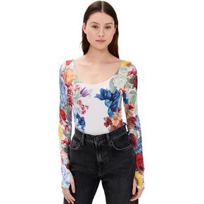 alice + olivia Women's Rhys Ballet Neck Thong Bodysuit