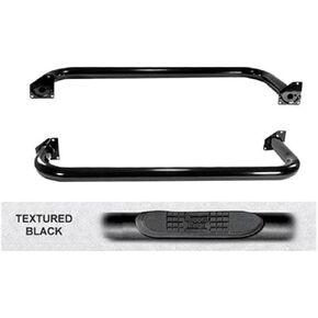 Rugged Ridge | Tube Side Step Kit, Round, 3 Inch, Black | 11591.04 | Fits 1997-2006 Jeep Wrangler TJ