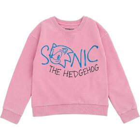 SEGA Sonic the Hedgehog Girls Fleece Oversized Drop Shoulder Sweatshirt Little Kid to Big Kid Sizes (4-14-16)