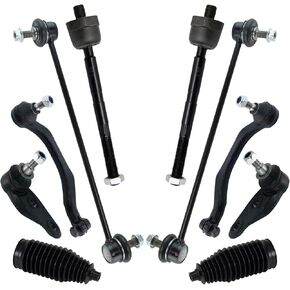TRQ Front Steering & Suspension Kit Ball Joint Steering Rack & Pinion Bellow Sway Bar Stabilizer Link Tie Rod Compatible with 2007-2015 Mini Cooper