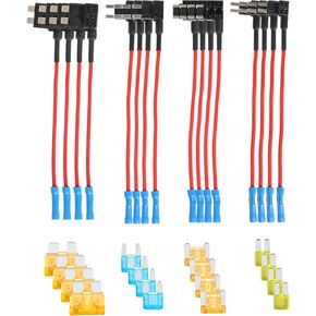 الصمامات التلقائية الصنبور ، Fuse Taps Automotive 12V ، إكسسوارات السيارات 4 أنواع من 12 فولت CAR ADD-A-Circuit ، محول الصنبور ، صمامات السيارات ، مناسبة لمعظم السيارات والشاحنات ، سيارات الدفع الرباعي ، RVS ، القوارب (16 ٪)